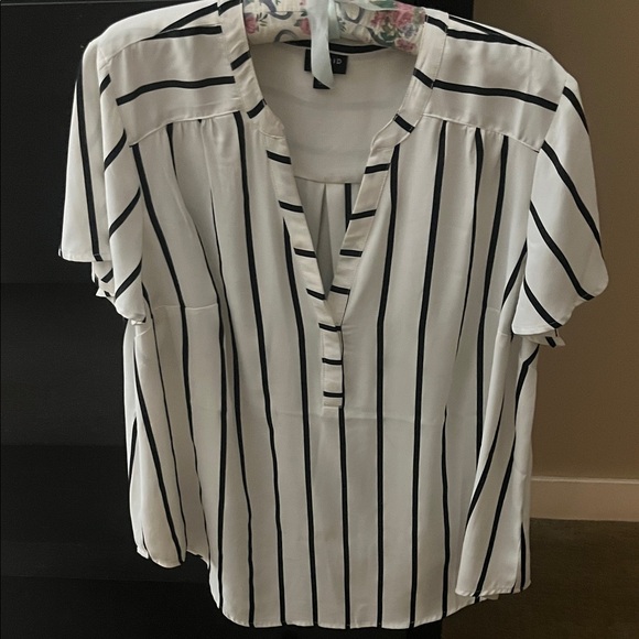 torrid Tops - Torrid Black and White Striped Blouse